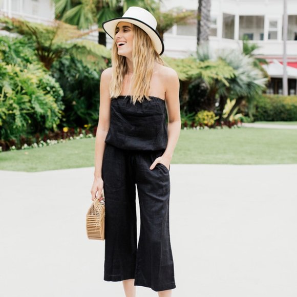 Joie Sadia Linen Strapless Jumpsuit - Picture 1 of 4